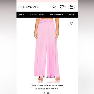 SHOW ME YOUR MUMU PINK SATIN PANTS FROM REVOLVE